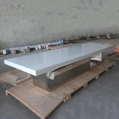 White Conference Room Table 8FT Rectangular Office Conference Room Table