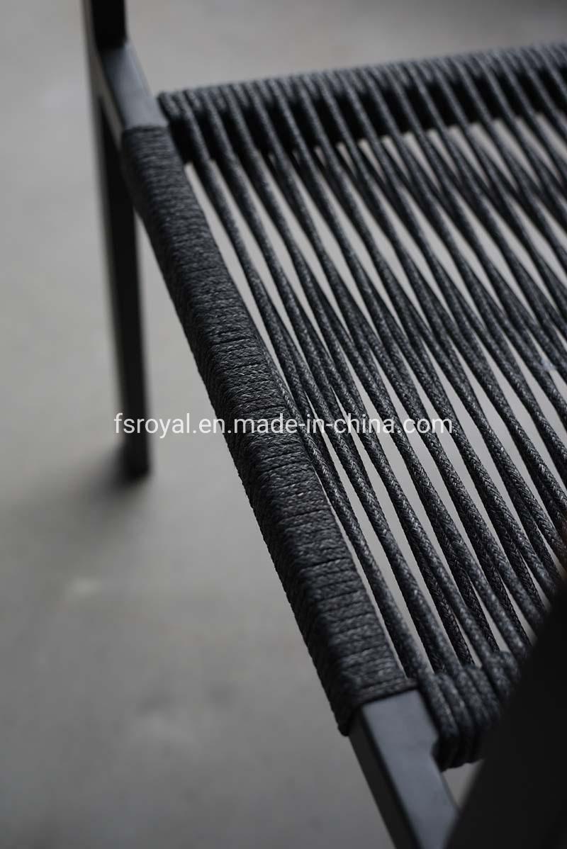 Fashionable Modern Cafe Aluminum Rattan Outdoor Dining Chair