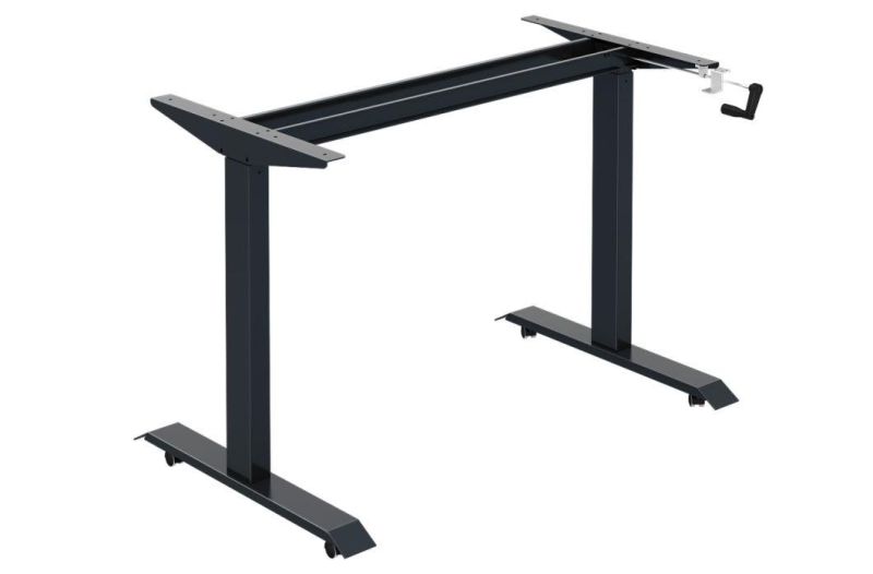 Manual Height Adjustable Black Color Table Frame Office Table Stand up Desk Ad-Mh0098