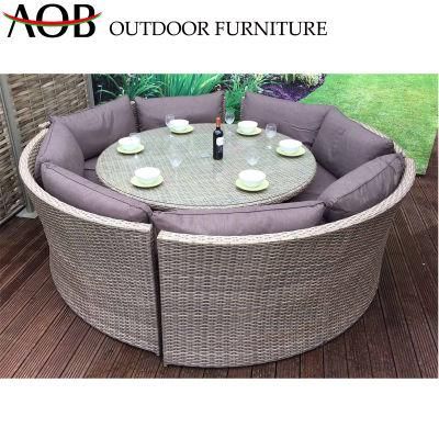 Flat PE Rattan Wicker Wholesale Dining Set Outdoor Garden Hotel Patio Furniture