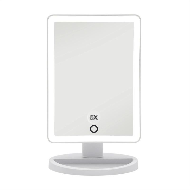 Touch Sensor Single Side Plastic Cosmetic LED Makeup Beauty Mirror 5X