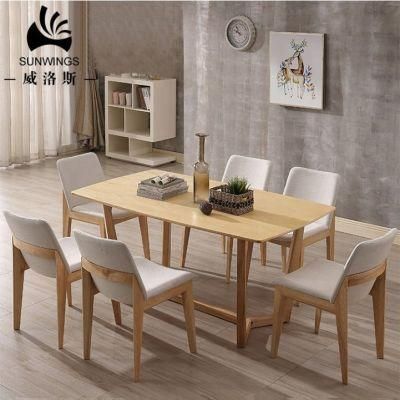 Project Product Ash Wood Dining Chair Fabric Chair Without Armrest