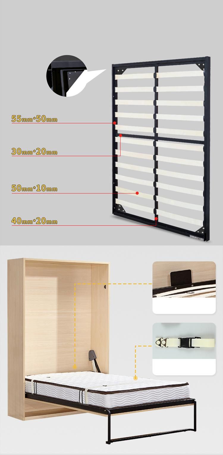 Home Furniture Space Saving Multifunction Parts Spring Mechanism Wall Murphy Vertical Bed Frame for Bedrooom