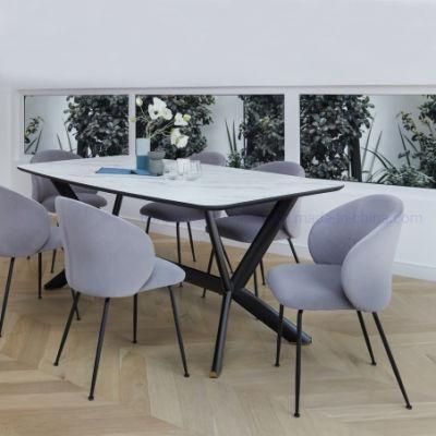 Luxury Nordic Modern Design Square Rectangle Marble Dining Table Sets 4 Seater 6 Chairs Dining Room Sets Furniture
