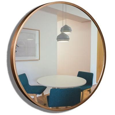 Modernistic Bathroom Decor Rose Gold Frame Large Circle Mirror