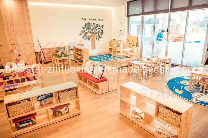 Baby Display and Storage Wooden Rack and Cabinet, Children Care Center Furniture, Playroom Furniture Toy Cabinet, Kindergarten Kids Toy Storage Cabinet