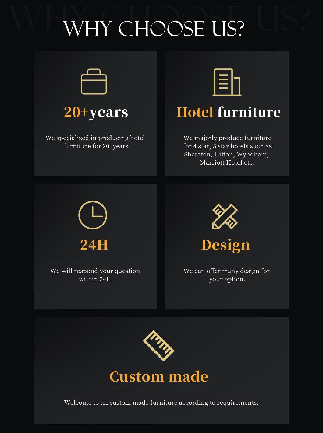 Foshan New Idea Top Luxury Seven Star Sheraton Design Hotel Furniture Supplier