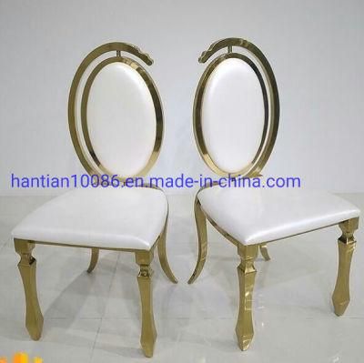 New Design Gold Back Wedding Event Chair 201 304 Stainless Steel Dining Chair