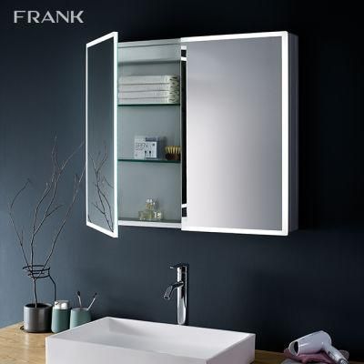 2 Doors Wall Mount LED Smart Touch Bathroom Mirror Cabinet