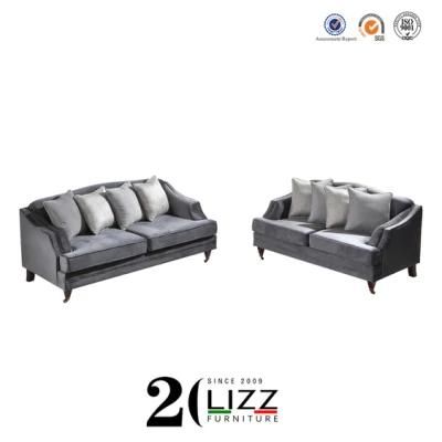 New European Living Room Home Velvet /Linen Fabric Sectional Leisure 1+2+3 Sofa Furniture