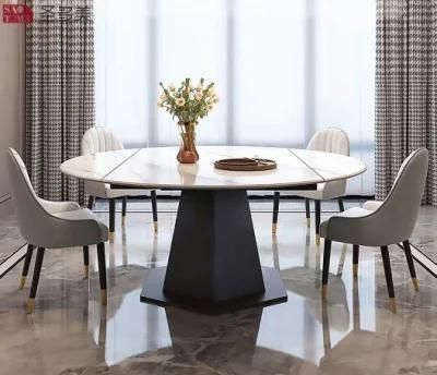 Italian Style Design Extendable Dining Table Matel 12mm Slate Dining Table
