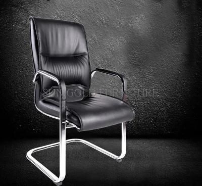 Middle Back Cheap Black Leather Visitor Office Chair (SZ-OC138)