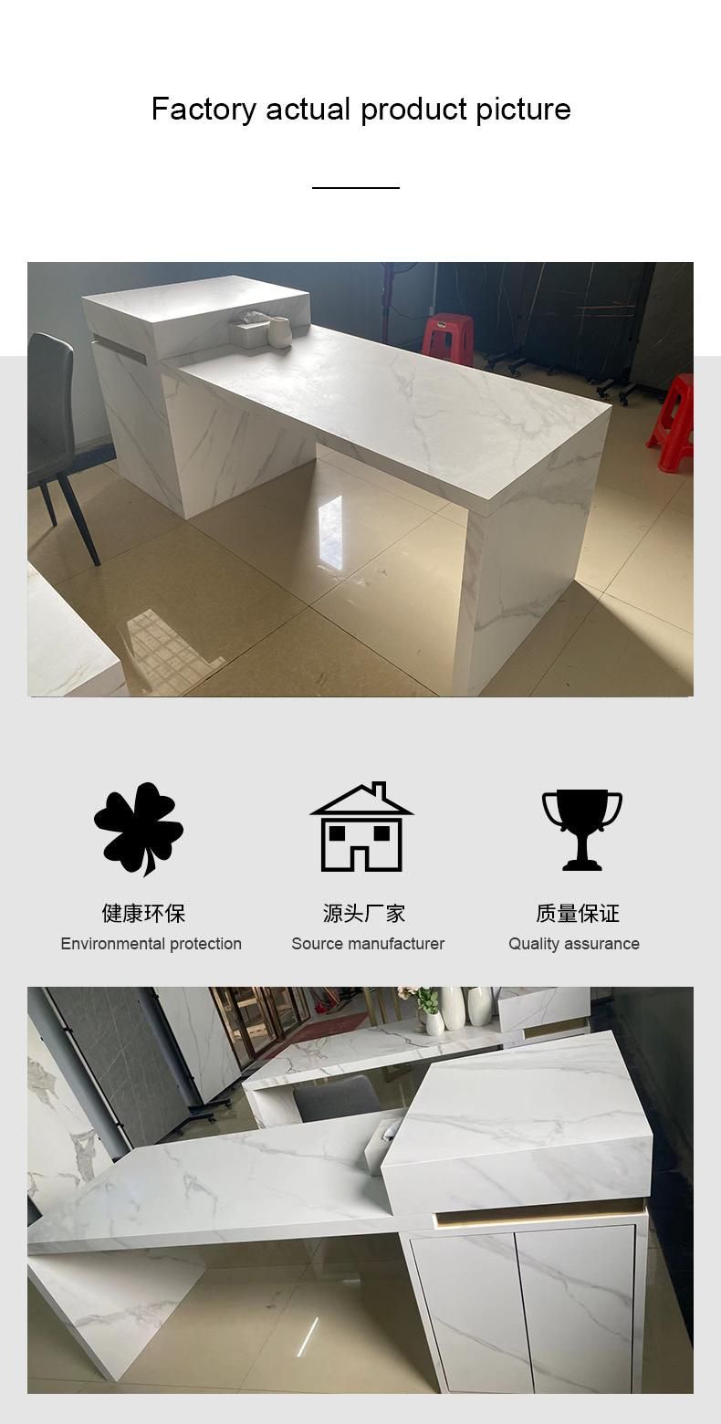 Modern Furniture Marble Sintered Stone Dining Table Gold-Decorated Kitchen Cabinet