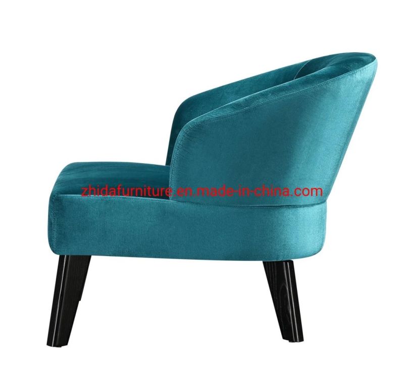 Blue Velvet Fabric Home Hotel Living Room Bedroom Leisure Recliner Chair