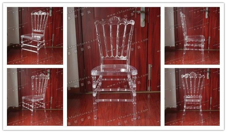Hc-P14 Strong Clear Crystal Transparent Resin Plastic Dining Royal Chair