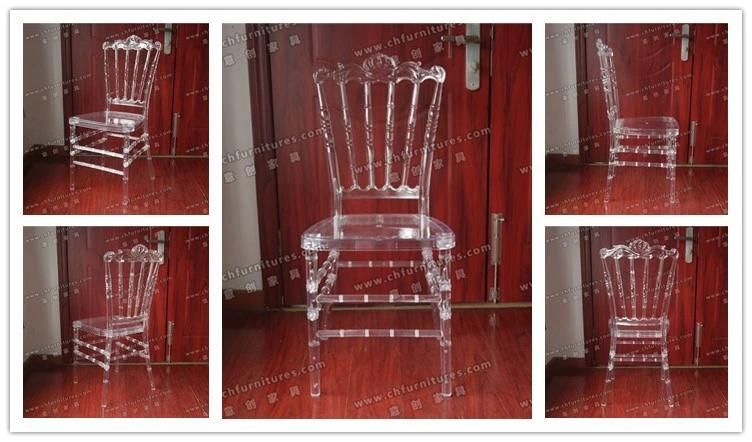 Hc-P14 Strong Clear Crystal Transparent Resin Plastic Dining Royal Chair