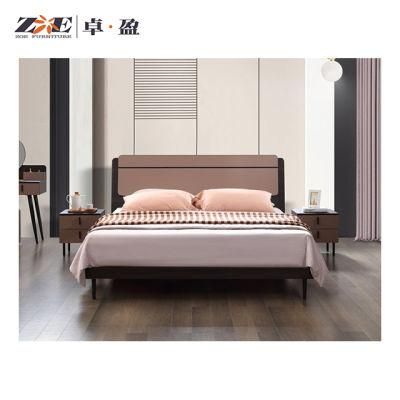 MDF Home Furniture Wooden Bedroom Set Modern Elegant Double Bed