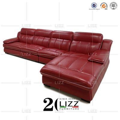 Modern European Home/Living Room/Hotel/Commercial Sectional L Shape Leather Corner Sofa