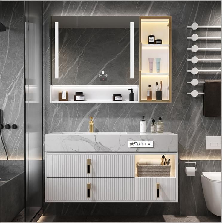 Rock Board Bathroom Cabinet Combination Modern Simple Nordic Oak Bathroom Intelligent Washstand Washbasin Washbasin