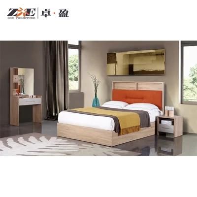 Modern Design Fabric Storage Bed Wooden Bedroom Set for Home Furniture