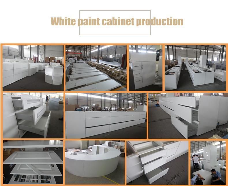 Classic Customized High Quality L Shaped White Lacquer Kitchen Cabinet Furniture