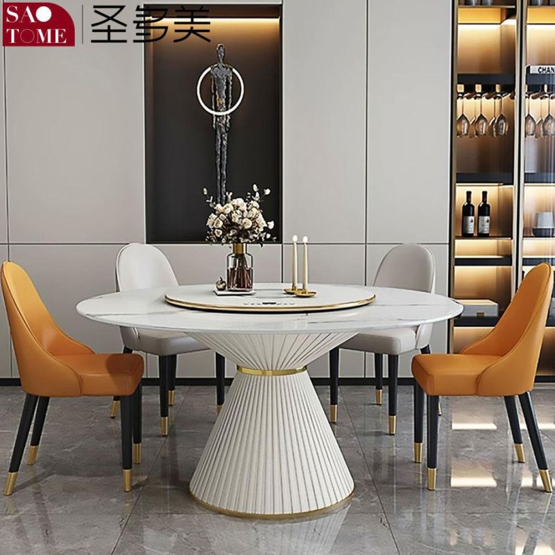 Foshan, China Stainless Steel + Carbon Rock Plate Table and Chairs Dining Furniture