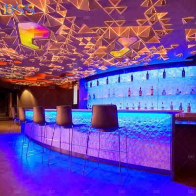 LED Disco Bar Counter Luxury Curved Bar Counter for Disco