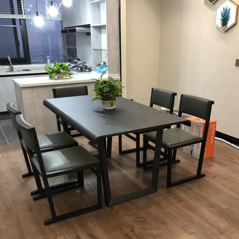 Chinese Unique Design Dt1502-16 Modern Diningroom Furniture Wooden Top Solid Base Dining Table