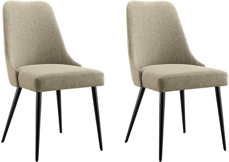 Top Quality Nordic Restaurant PU Leather Upholstered Dining Chair with Solid Wood Legs