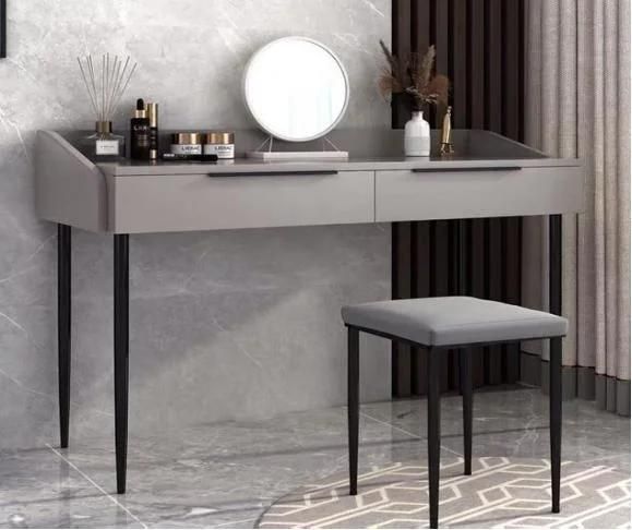 Modern Vanity Wooden Table Set Mirrored Modern 3 Drawers Bedroom Furniture Makeup Dresser Chest