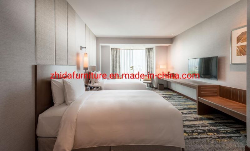 Custom Made Hilton Hotel Resort Luxury 5 Star Hotel Apartment Villa Furniture Wooden Double King Size Bed