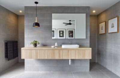 Wood Grain Melamine Fiber Chipboard Modern Bathroom Vanity Cabients Wash Basin Cabinet Set