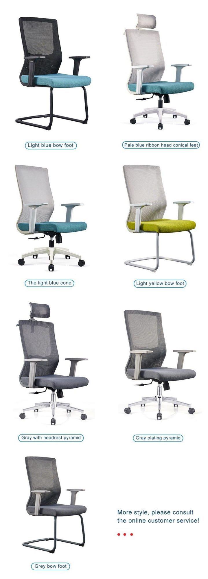 MID-Back Colored Fabric Swivel Ergonomic Executive Workstation Chair