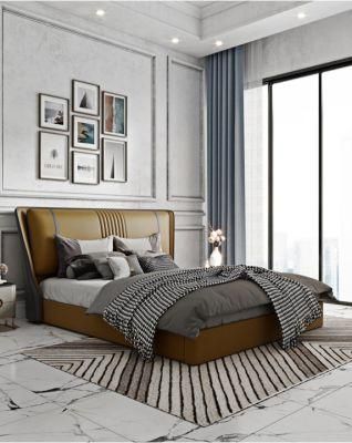 Wholesale Italy Style Modern Bedroom Genuine Leather King Size Beds