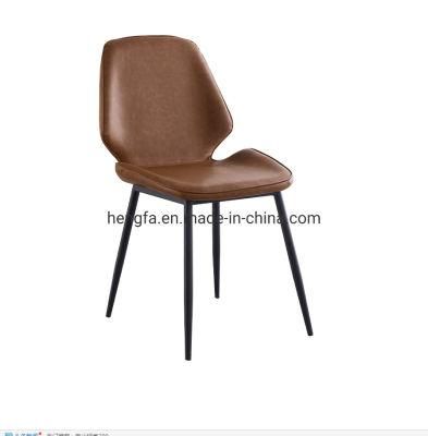 Nordic Dinner Room Home Furniture Set Steel Legs Leather Dining Chairs