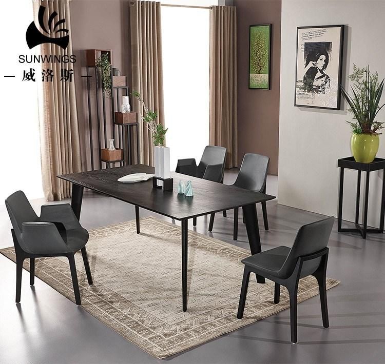 Fashion Italian Style Veneer Wooden Dining Table Promotion Items Made in China