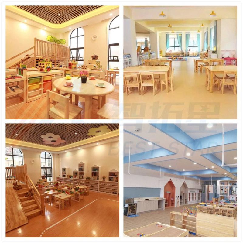 Kindergarten Kids Chair, Nursery School Classroom Table Chair, Preschool Furniture, Student Stack-Able Wooden Stack Chair