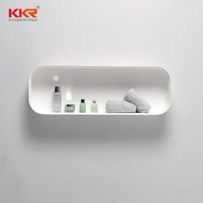 Bathroom Solid Surface Wall Shlef White Matte Decorative Shelf