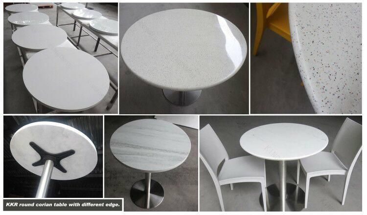 Artificial Stone Fast Food Court Chairs Tables Restaurant Table Top Set