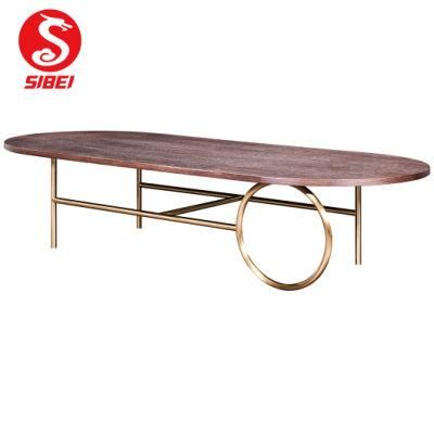 Hotel Lobby Furniture Modern Style Solid Wood Veneer Coffee Table