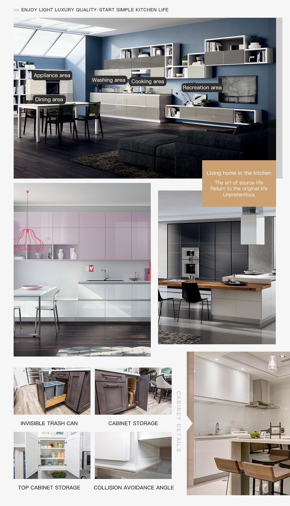 Wall Hanging Grey Modular Metal Stainless Steel Kitchen Cabinet Modern