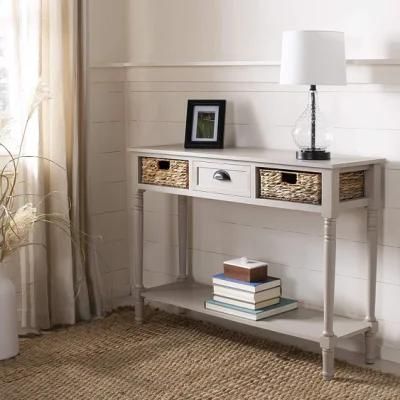 Vintage Grey Console Table Desk with Storage