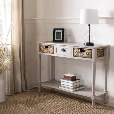 Vintage Grey Console Table Desk with Storage