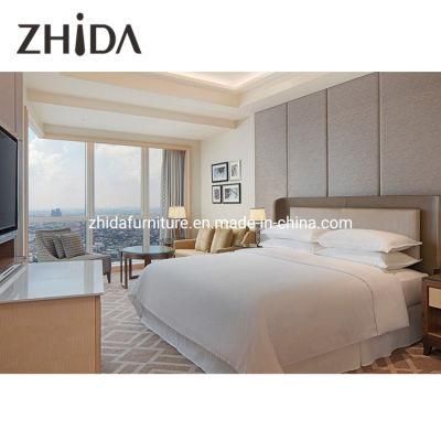 Custom Made Hotel Furniture Resort Apartment Bedroom Furniture Set King Size Fabric Bed with Leisure Sofa and Chair
