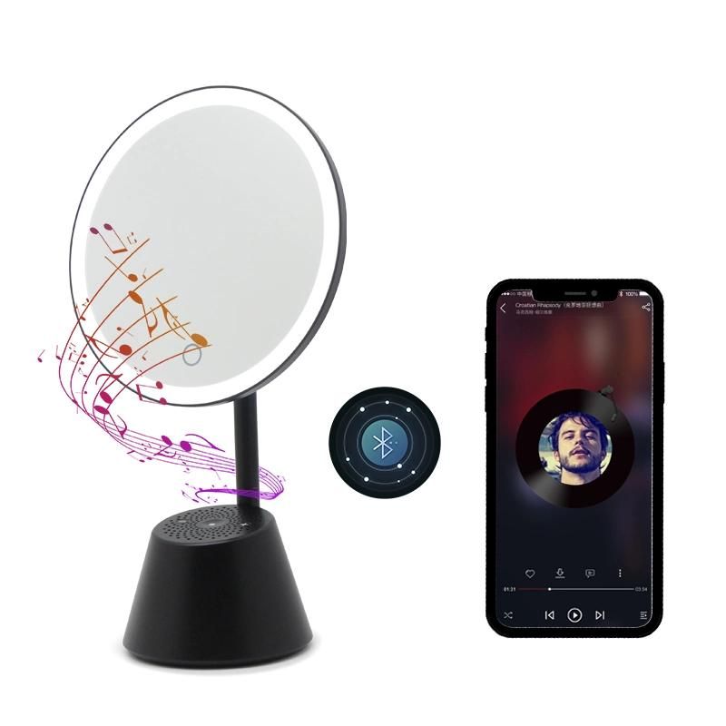 New Arrival Makeup Cosmetic LED Vanity Mirror with Bluetooth Speaker