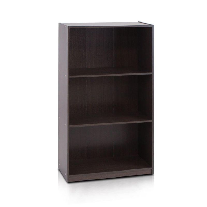 Basic 3-Tier Bookcase Storage Shelves, French Oak Grey
