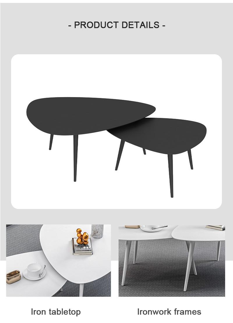 Italian Contemporary Living Room Luxury Hotel Furniture Black Steel Coffee Table
