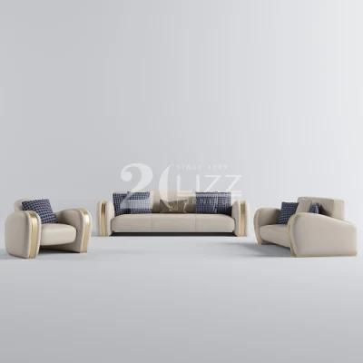Contemporary European Style Home Office Furniture New Design Living Room Top Grain Leather Sofa
