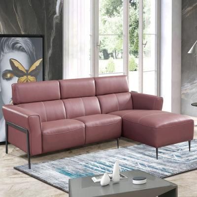 Sunlink Modern Hotel Home Furniture Couch Corner L Shape Leather 3 Seater Living Room Sofa