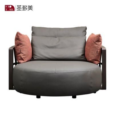 Modern Simple Wooden Home Furniture Sectional Leather Sofa